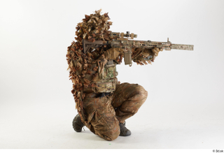 Frankie Perry Russian Sniper in Ghillie Kneeling aiming gun kneeling…